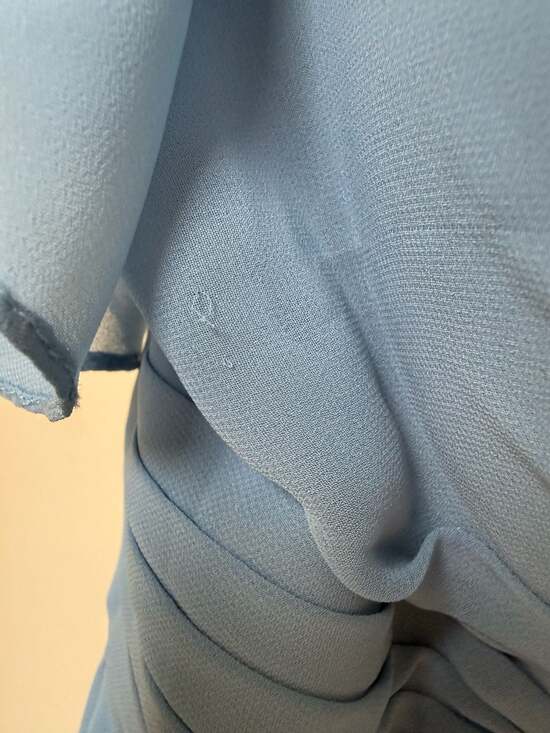 Azazie Dusty Blue Romantic Chiffon Bridesmaid Gown A10 Wedding Formal - Picture 8 of 8